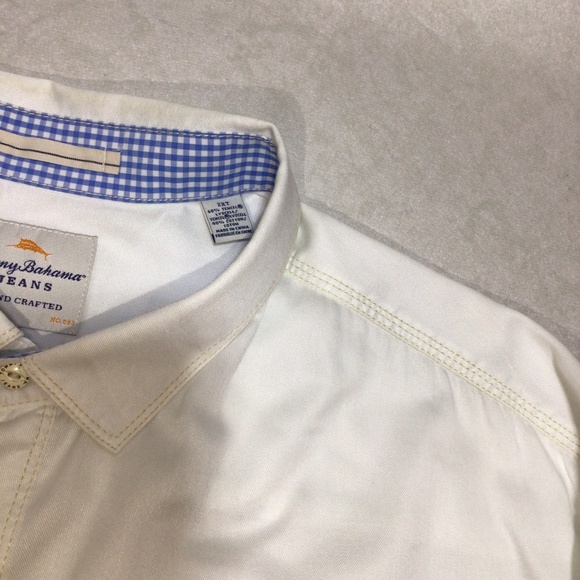 Tommy Bahama Jeans Island Crafted White Long Sleeve Button Down Shirt, Size 2XT. - Picture 4 of 12